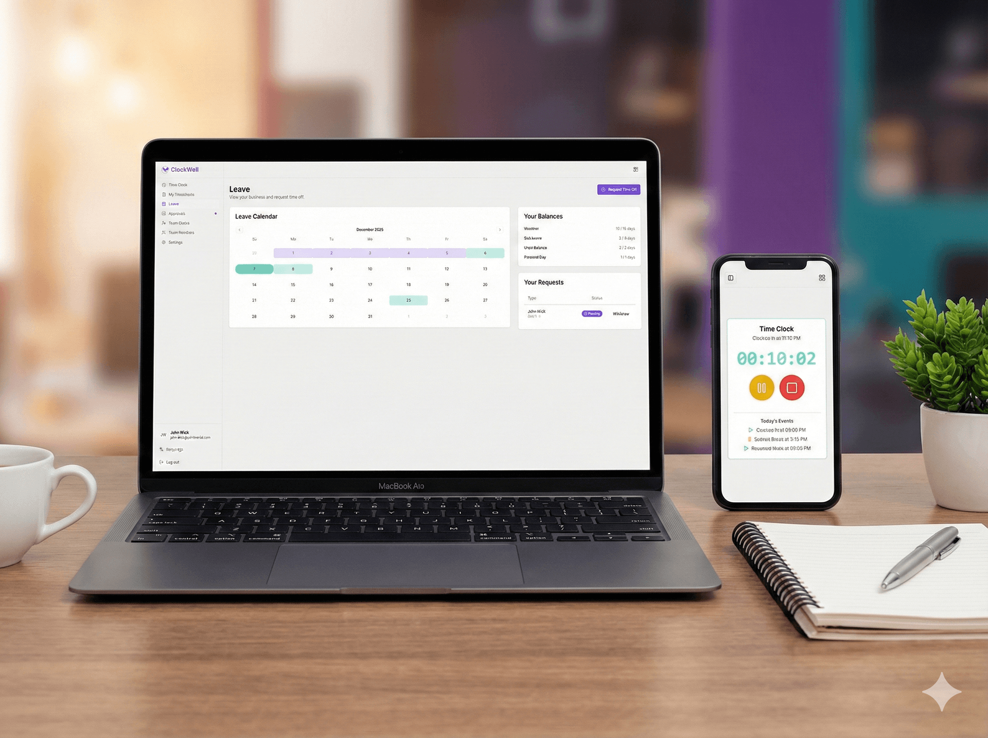 ClockWell application screenshot